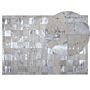 Rug Beige And Silver Cowhide Leather 200 X 140 Cm Handcrafted Low Pile