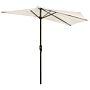 Outsunny 3 M Half Round Umbrella Parasol-white