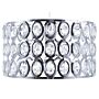 Pendant Lamp Silver Acrylic Crystals Durum Open Round Shade