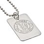 Chelsea Fc Silver Plated Dog Tag & Chain