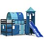 Vidaxl Kids' Loft Bed With Tower Blue 80x200 Cm Solid Wood Pine