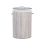 Laundry Basket Bit Grey Bamboo Polyester Insert With Removable Lid Handles Modern Design Multifunctional