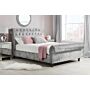 Castello Double Bed Steel Crushed Velvet