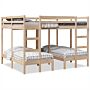 Vidaxl Triple Bunk Bed Frame 140x200/70x140 Cm Solid Wood Pine