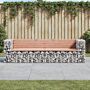 Vidaxl Garden Bench Gabion Design 244x71x65.5 Cm Solid Wood Douglas