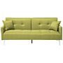 Sofa Bed Green 3 Seater Buttoned Seat Click Clack Beliani