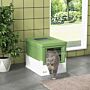 Pawhut Hooded Cat Litter Box, Portable Pet Toilet, With Scoop, Front Entry - Lime Green