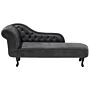 Chaise Lounge Grey Left Hand Faux Suede Buttoned