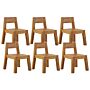 Set Of 6 Garden Chairs Solid Acacia Wood Rustic Design