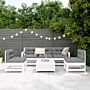 Vidaxl 6 Piece Garden Sofa Set White Solid Wood Pine