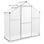 Outsunny 6 X 2.5ft Polycarbonate Greenhouse Walk-in Green House With Rain Gutter, Sliding Door, Window, Foundation, Silver