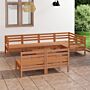 Vidaxl 8 Piece Garden Lounge Set Solid Pinewood Honey Brown