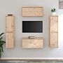 Vidaxl Tv Cabinets 6 Pcs Solid Wood Pine