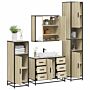 Vidaxl 4 Piece Bathroom Furniture Set Sonoma Oak Engineered Wood