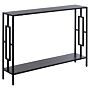 Homcom Industrial Console Table With Storage Shelf, Narrow Hallway Dressing Desk With Metal Frame, Grey And Black