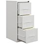 Homcom Three-drawer Modern Steel Filing Cabinet - White