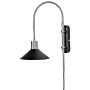 Wall Lamp Black Silver Steel 1 Light Lighting Cone Shade