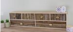 6 Drawer Unit Driftwood Effect Drawers With Pebble Handles, Freestanding Or Wall Mountable