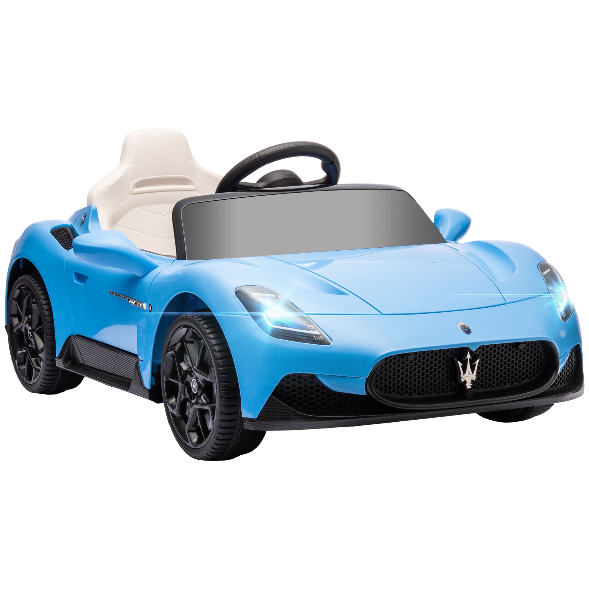 Aiyaplay Maserati Mc20 Licensed 12v Kids Electric Ride On Car With Remote Control, Spring Suspension, Blue | Aosom Uk