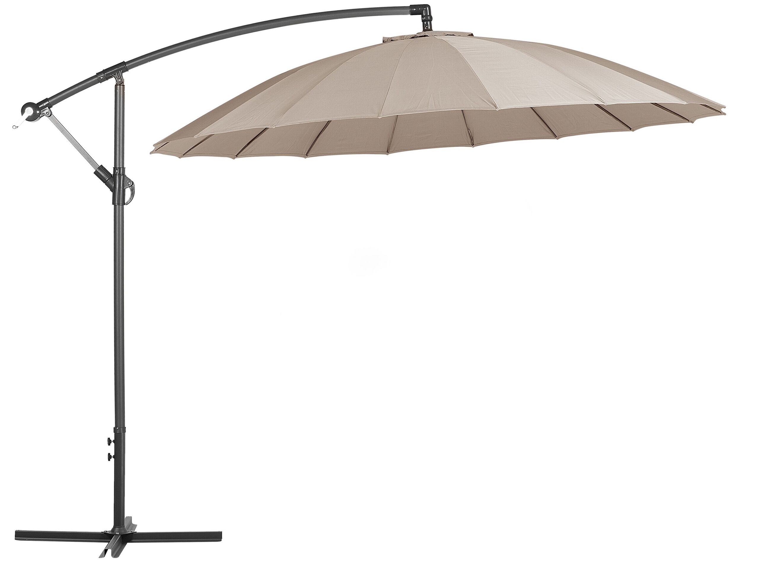 Cantilever Garden Parasol Sand Beige Aluminium Frame Polyester Canopy 235 X 268 X 268 Cm Modern Design Outdoor Furniture