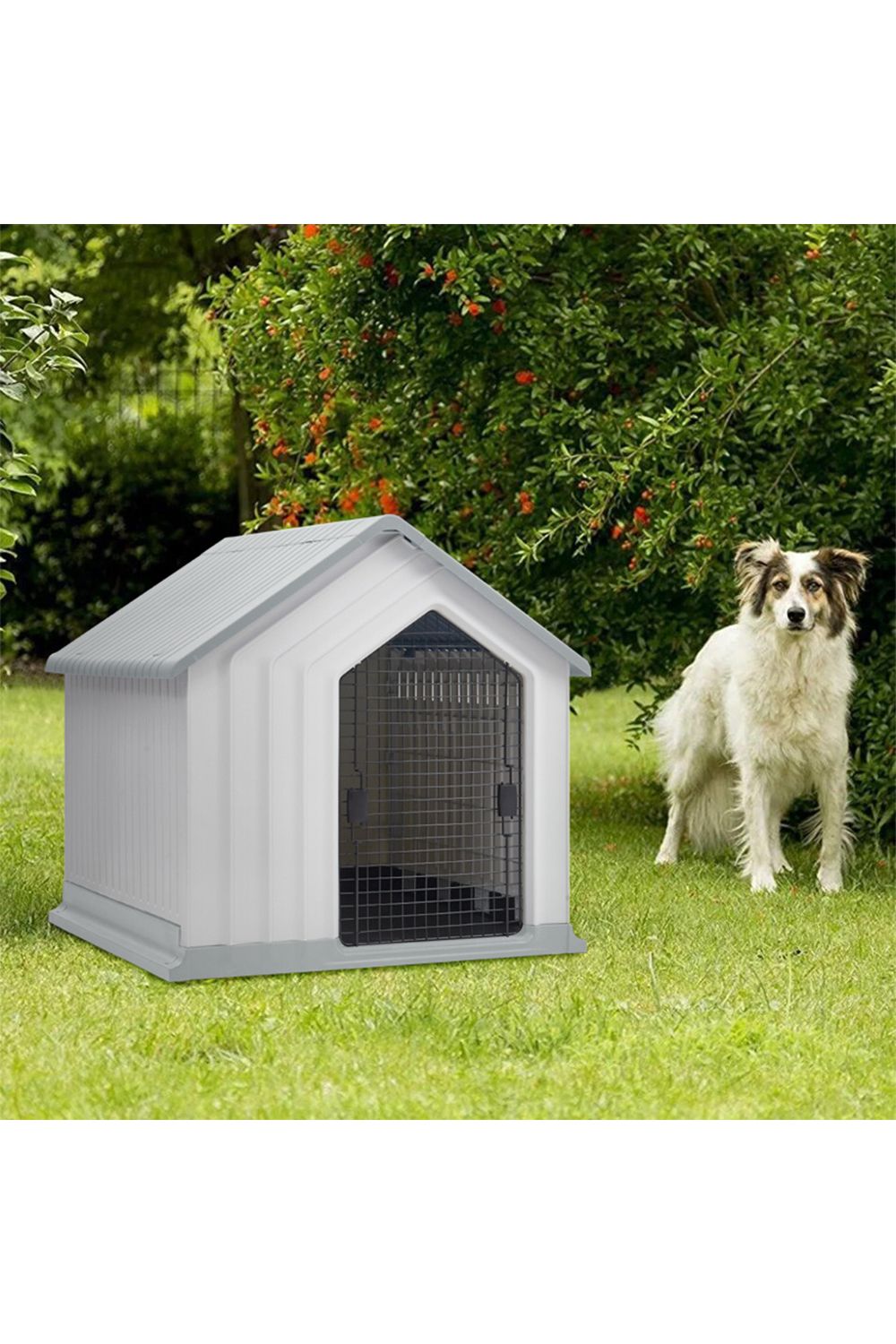 Plastic Dog Cat Kennel House Weatherproof For Indoor And Outdoor Pet Shelter