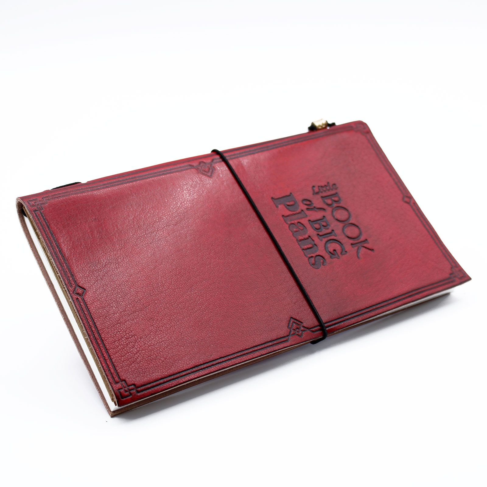 Handmade Leather Journal - Little Book Of Big Plans - Red (80 Pages)