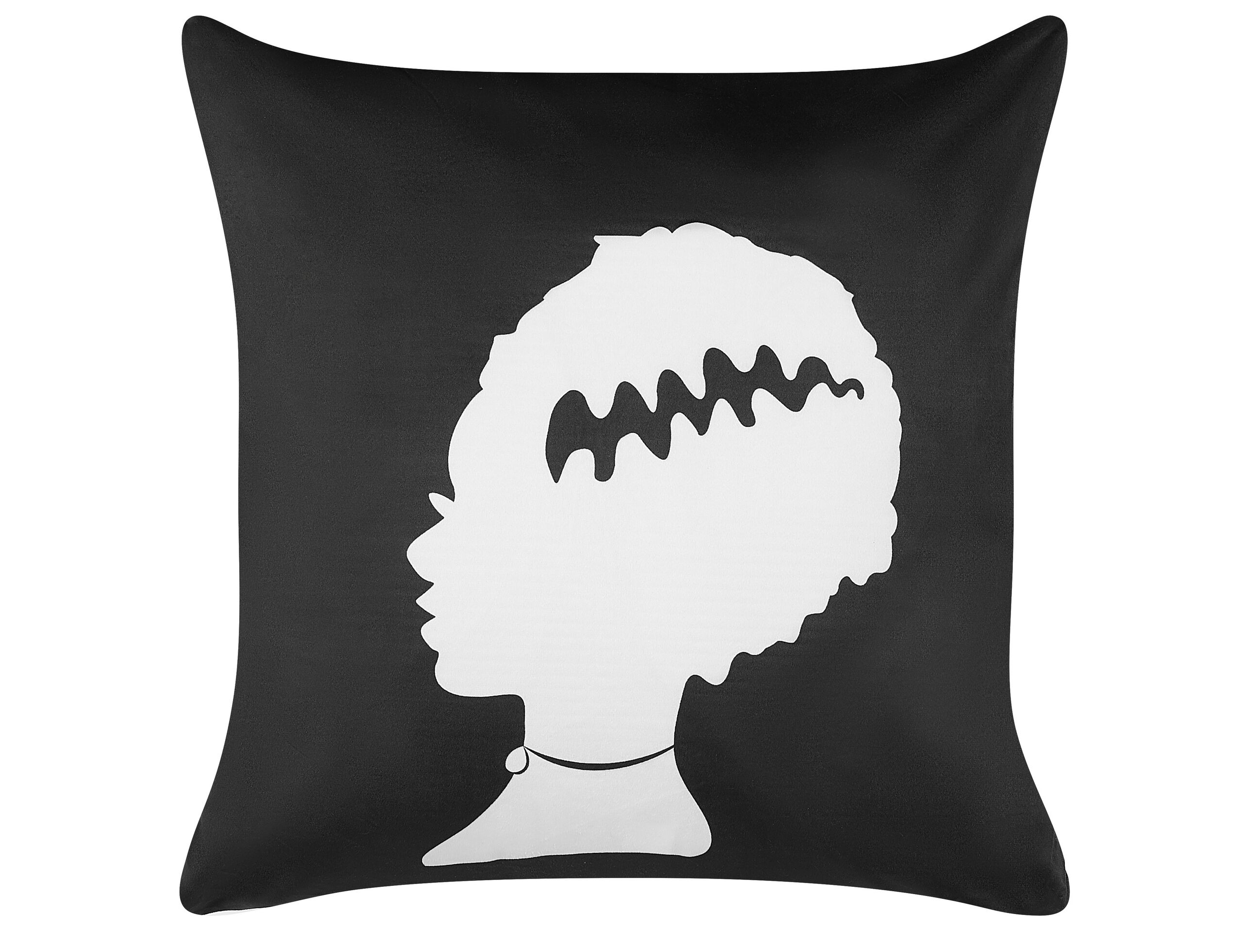 Decorative Cushion Black Velvet 45 X 45 Cm Frankenstein Bride Pattern Square