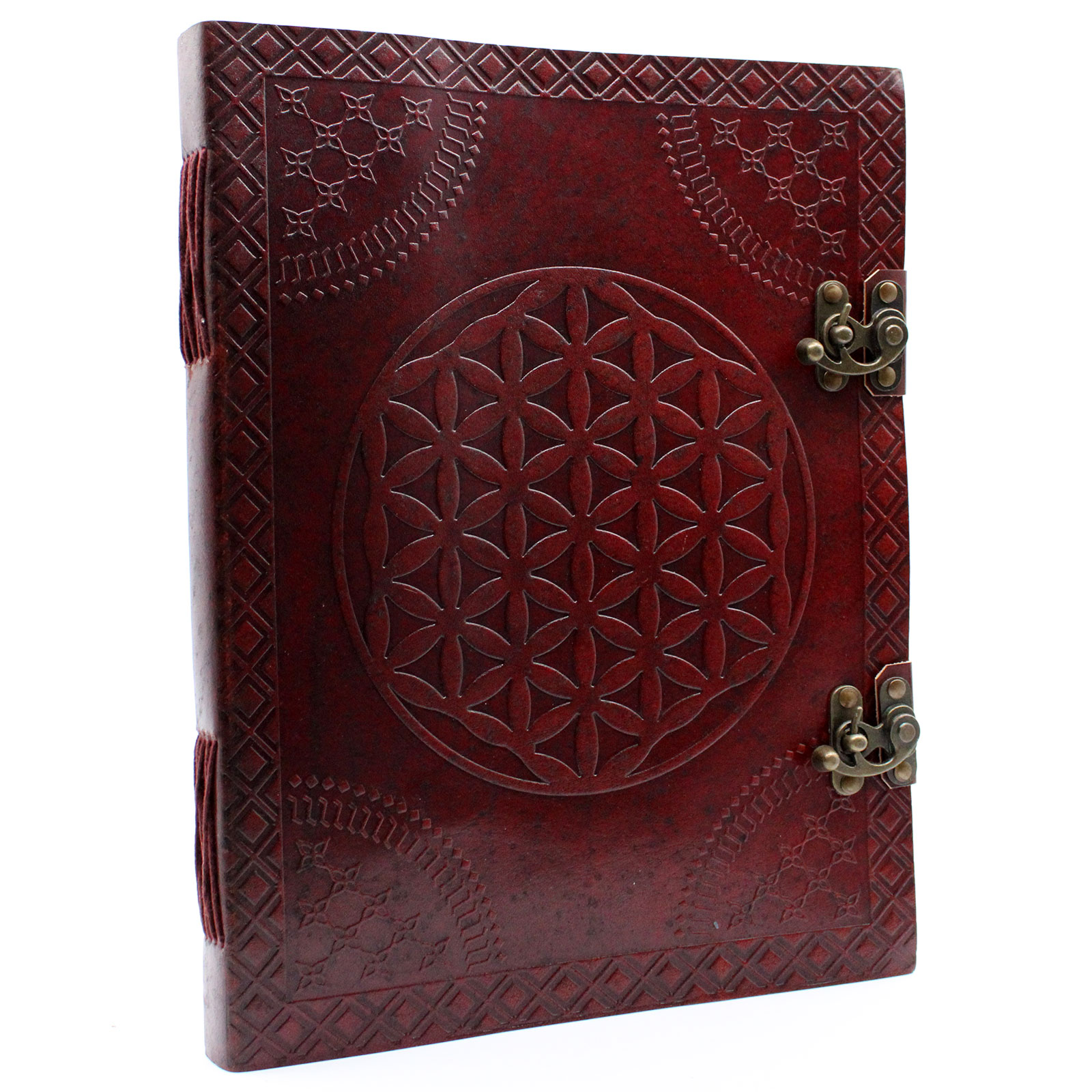 Huge Flower Of Life Leather Book 10x13 (200 Pages)