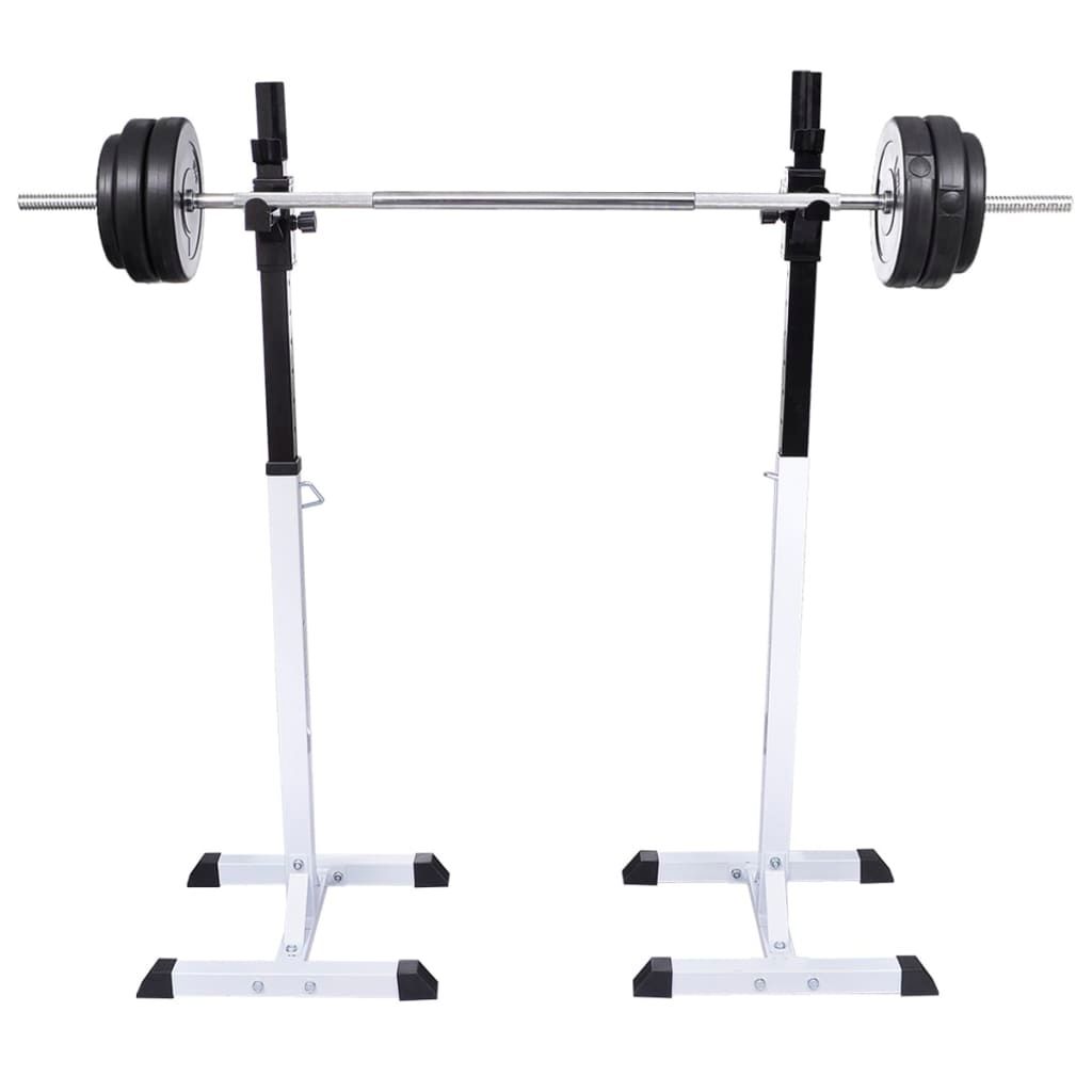 Vidaxl Barbell Squat Rack With Barbell And Dumbbell Set 60.5 Kg
