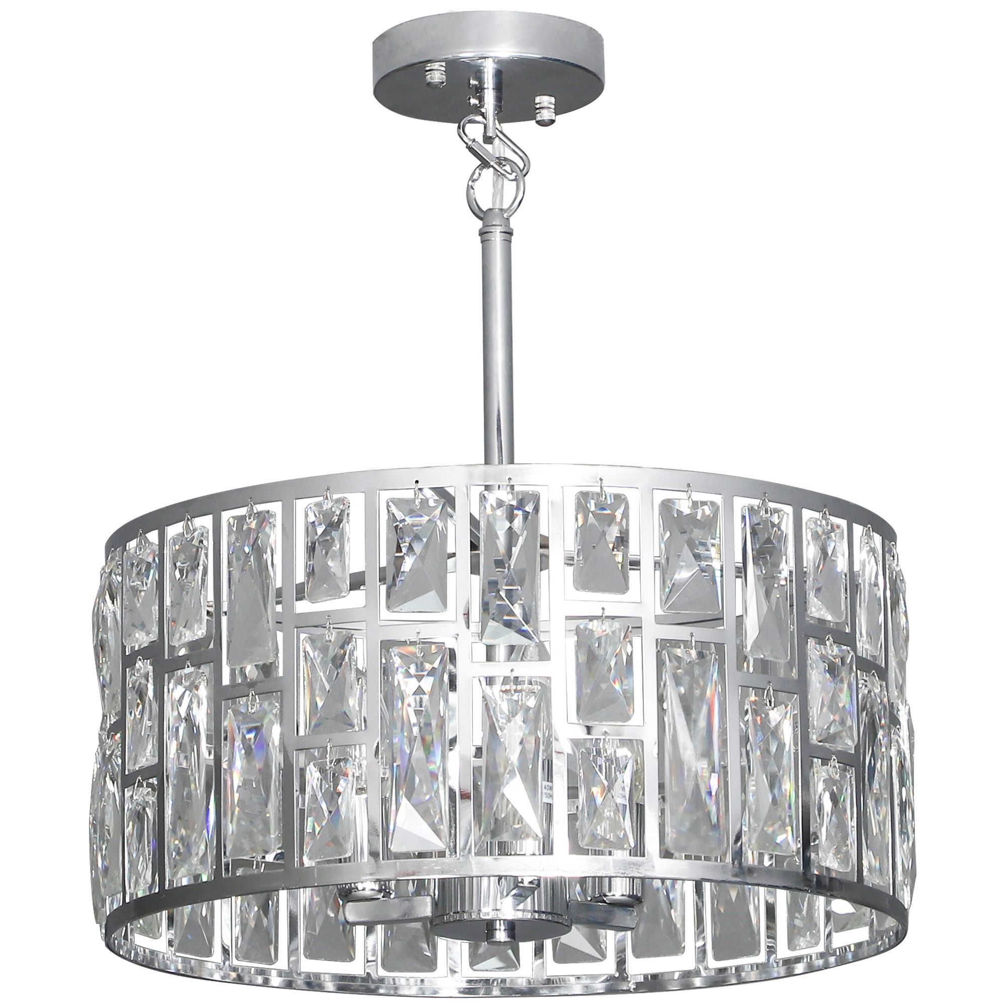 Homcom 72 Glass Crystallite Chandelier – Silver-tone