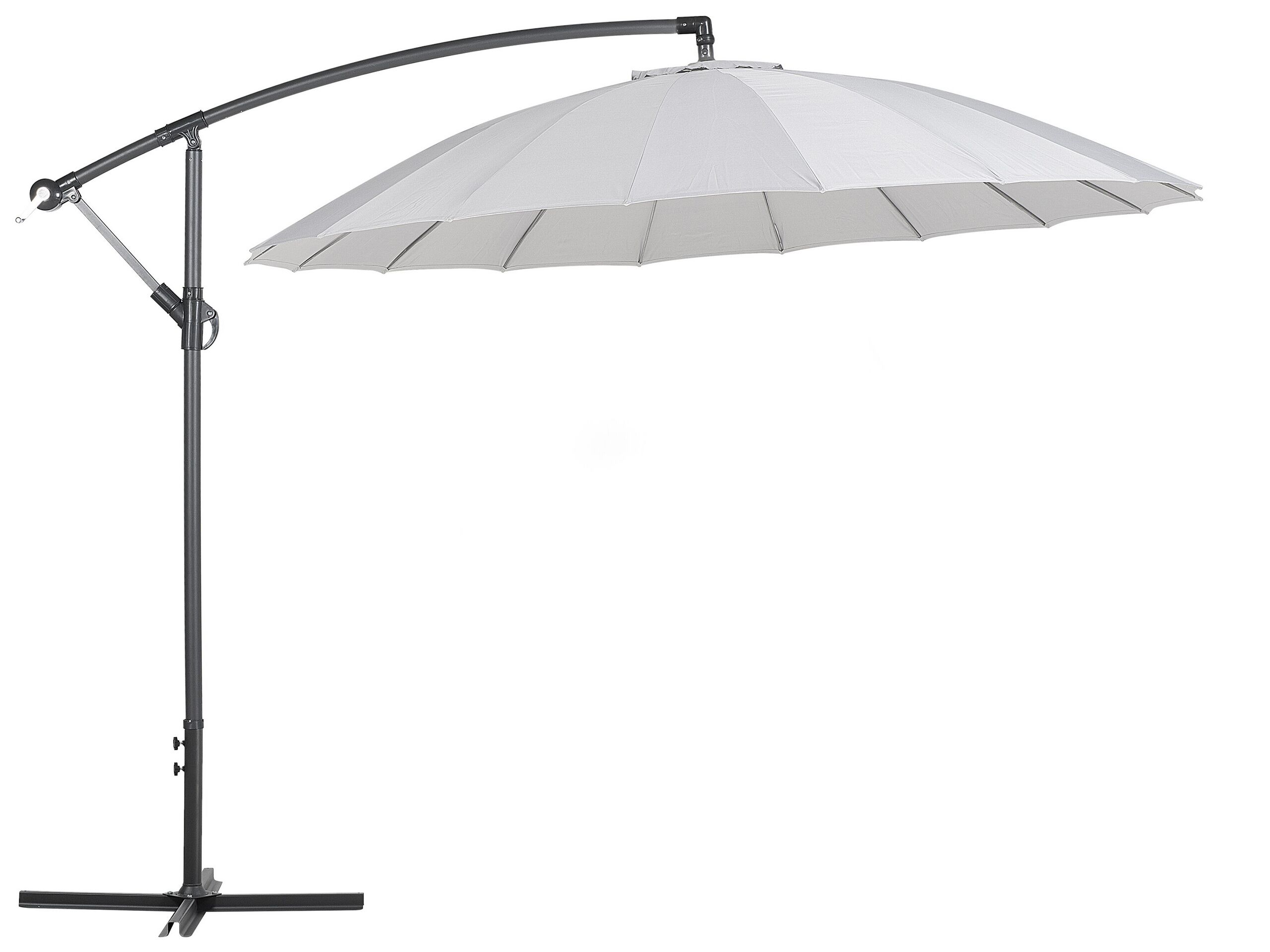 Cantilever Garden Parasol Light Grey Aluminium Frame Polyester Canopy 235 X 268 X 268 Cm Adjustable Modern Design Outdoor Furniture