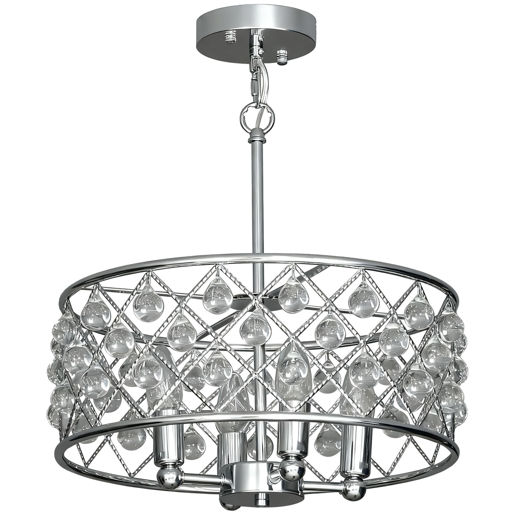 Homcom 51 Crystallite Four-bulb Chandelier – Silver-tone
