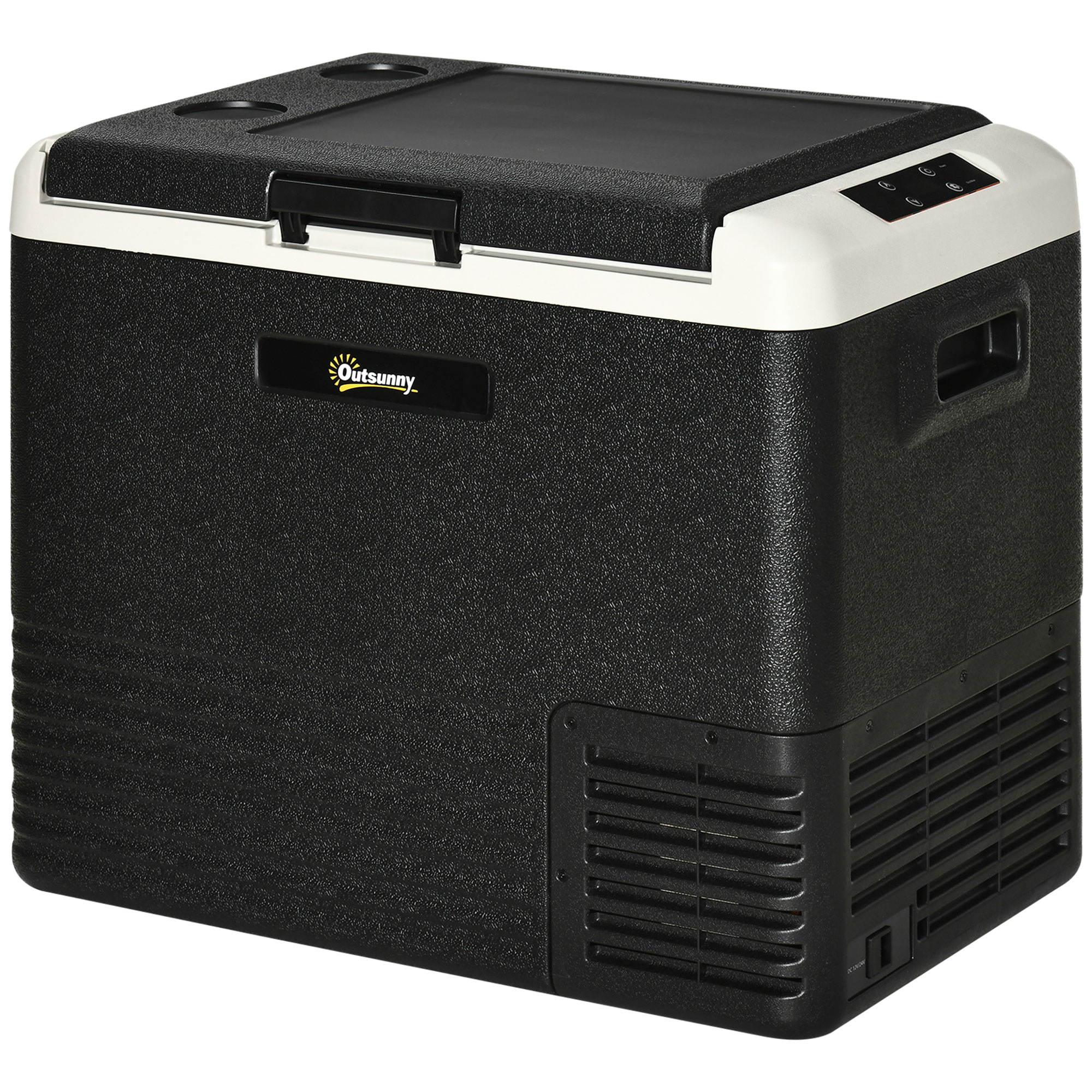 Outsunny 50l Car Refrigerator, Portable Compressor Car Fridge Freezer, Electric Cooler Box With 12/24v Dc And 110-240v Ac For Camping Down To -20℃