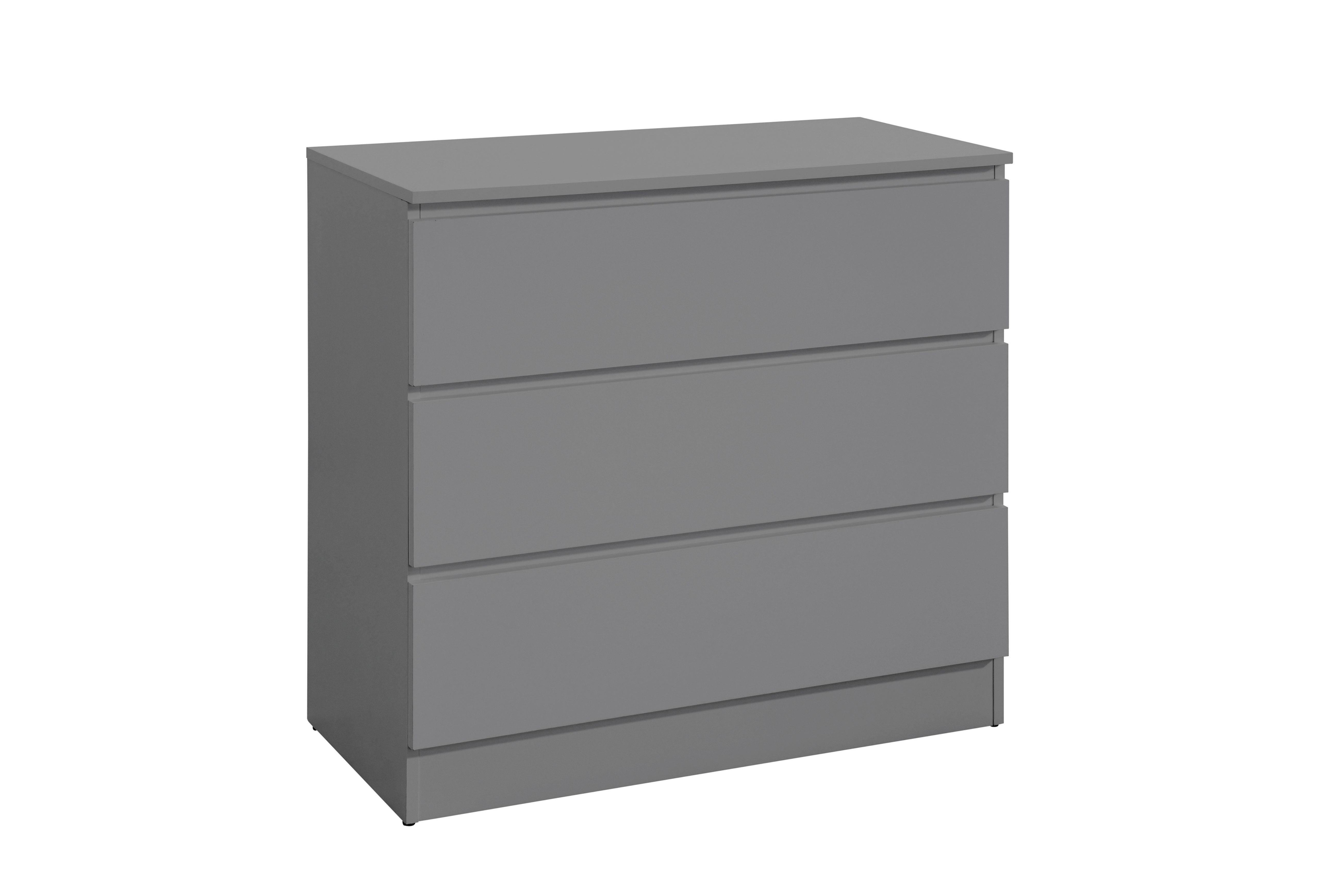 Oslo 3 Drawer Chest Grey