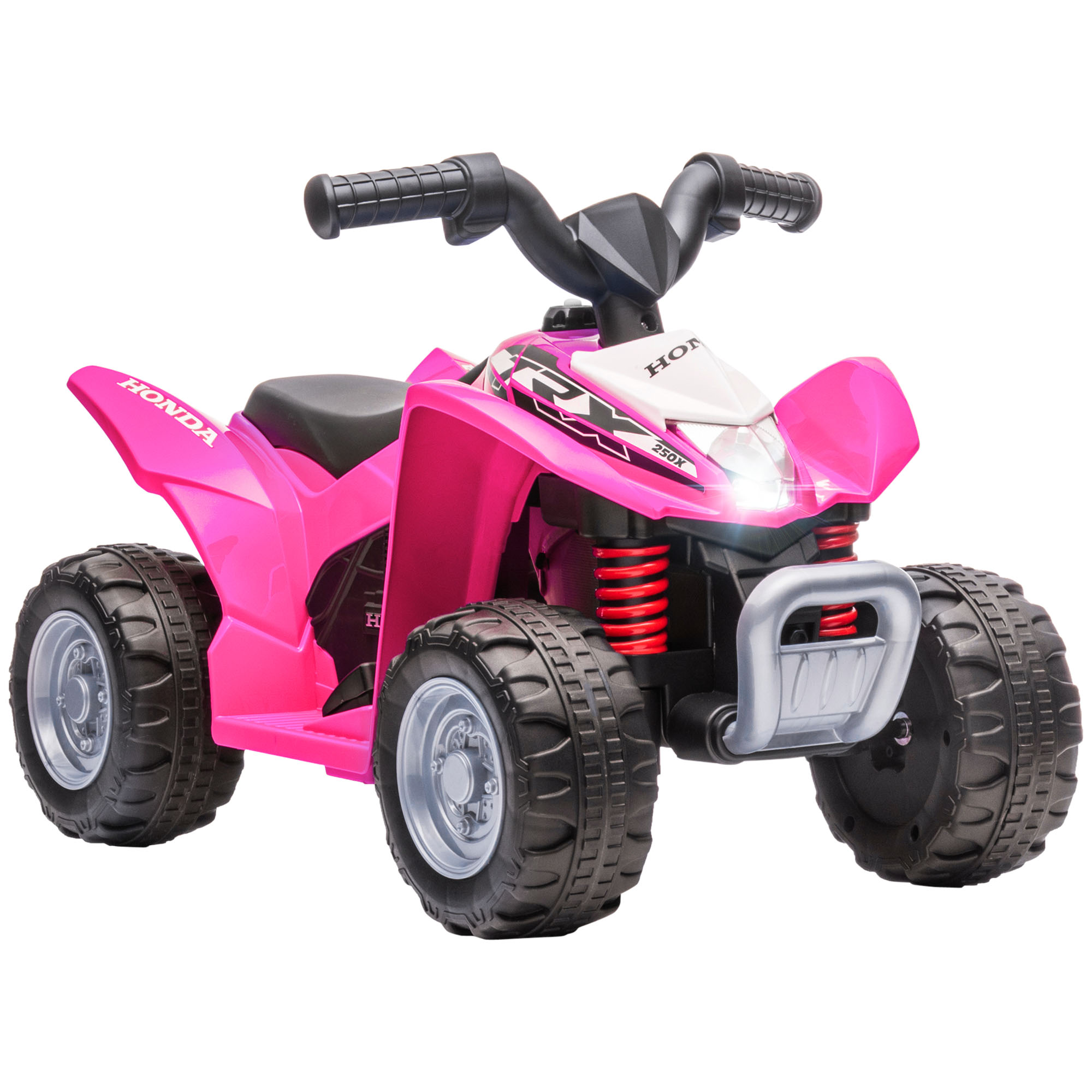 Aiyaplay Honda Licensed Kids Quad Bike, 6v Electric Ride On Car Atv Toy With Led Light Horn For 1.5-3 Years, Pink