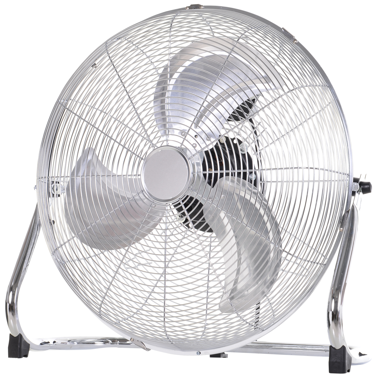 Homcom 20" Chrome Metal Floor Standing Fan With Tilting, High Velocity, 3 Speed, Portable Gym Fan For Home Office, Silver