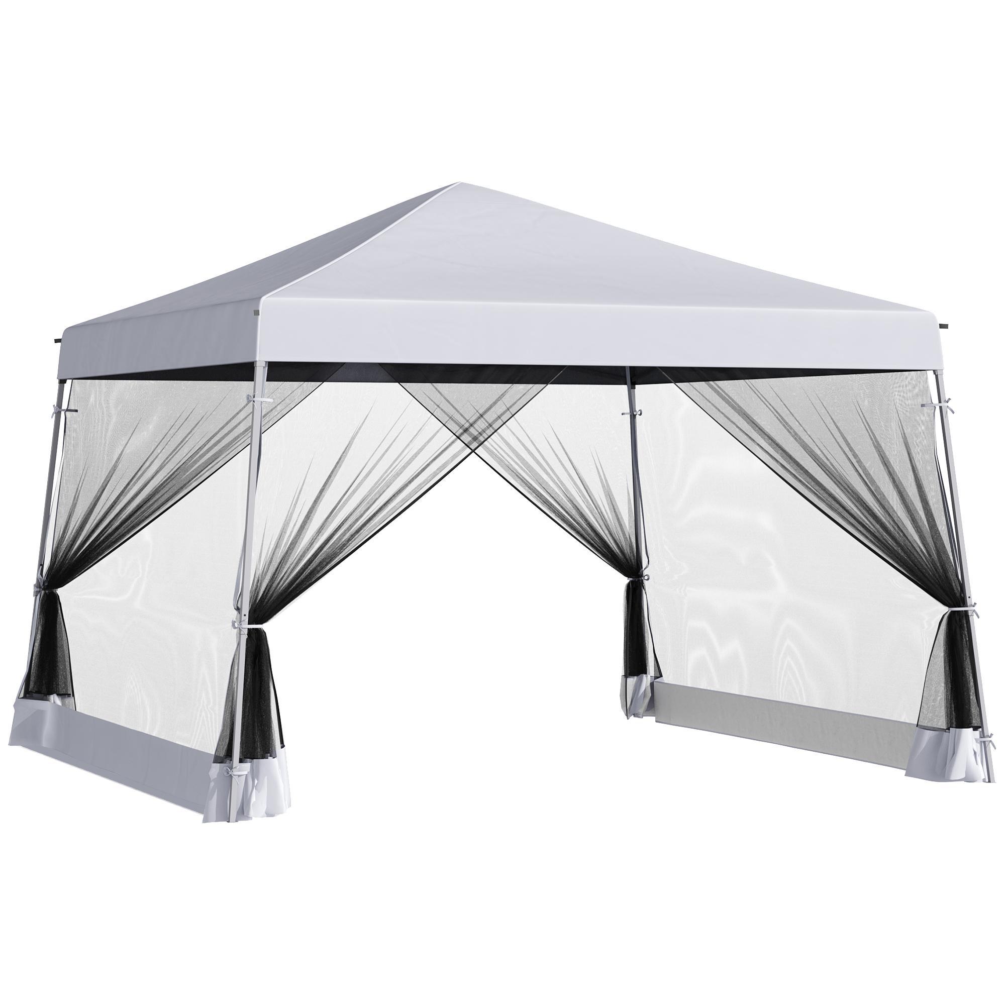 Outsunny 3.6m X 3.6m Pop Up Steel Frame Garden Gazebo White