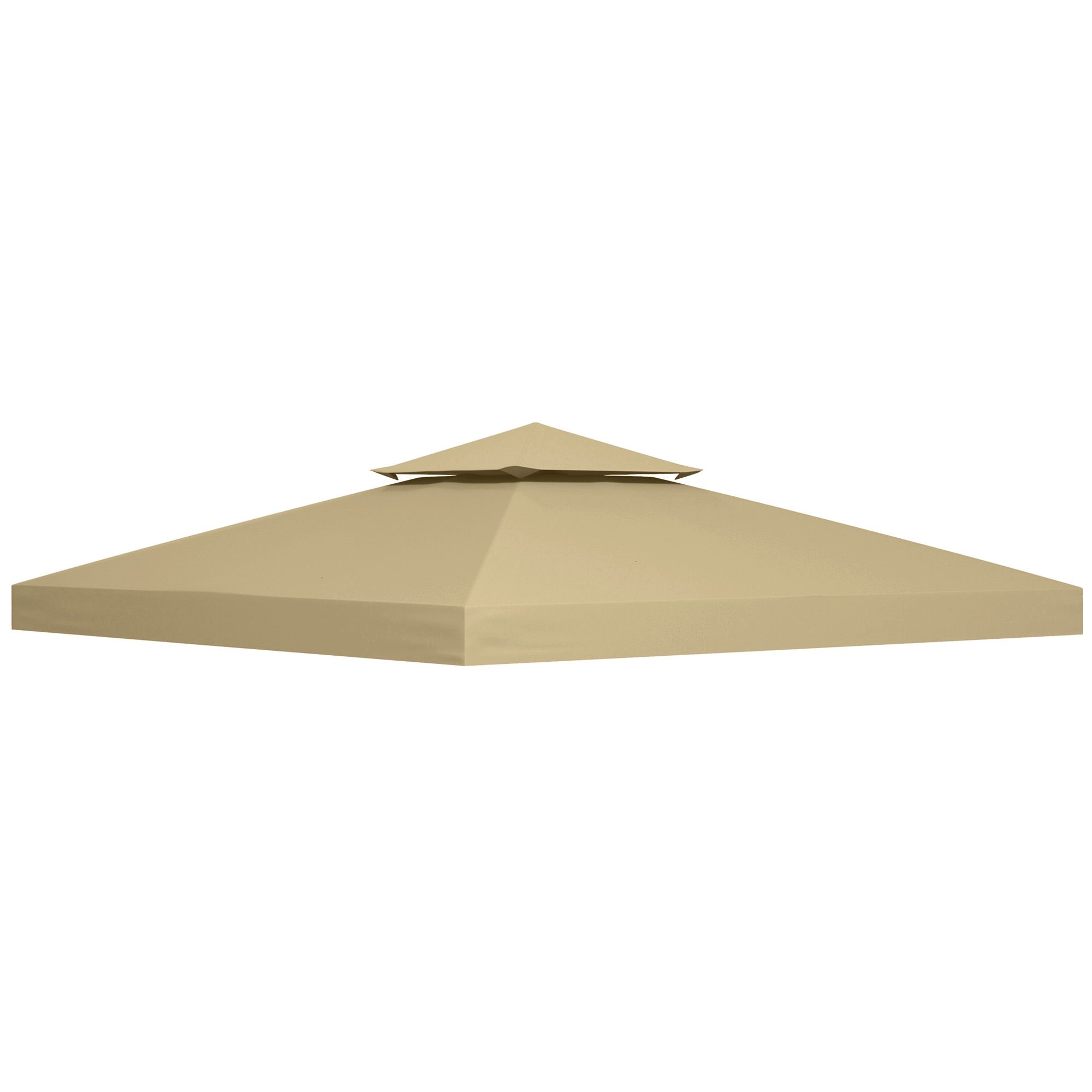 Outsunny 3 X 3(m) Canopy Top Cover For Double Tier Gazebo, Gazebo Replacement Pavilion Roof, Deep Beige (top Only)