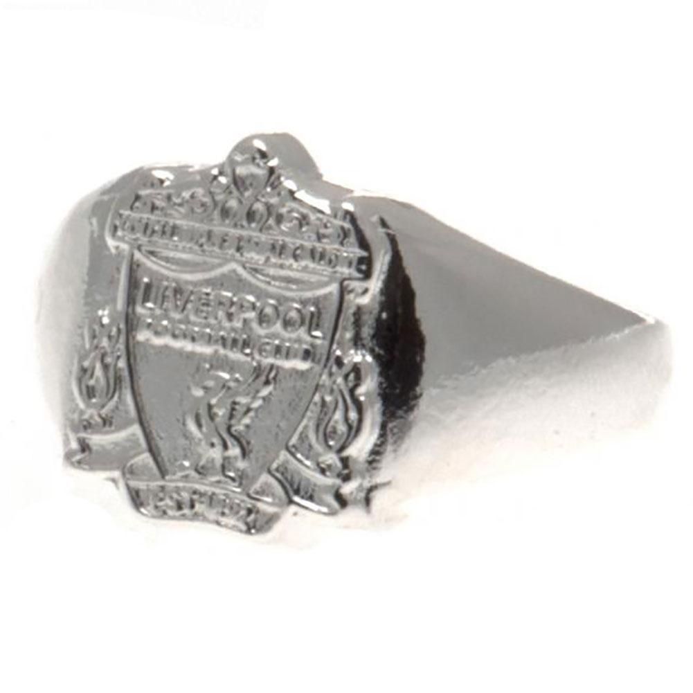 Liverpool Fc Silver Plated Crest Ring Large