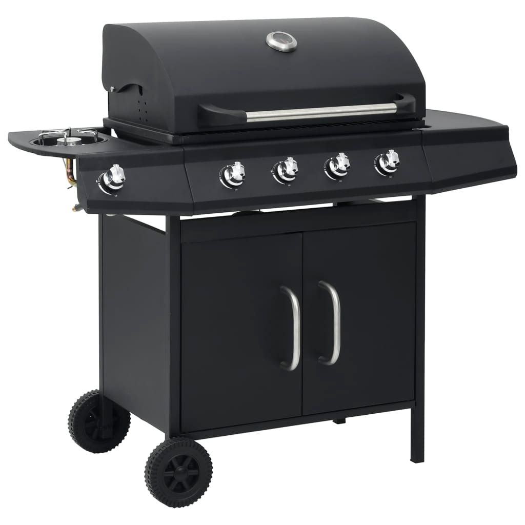 Vidaxl Gas Barbecue Grill 4+1 Cooking Zone Black Steel