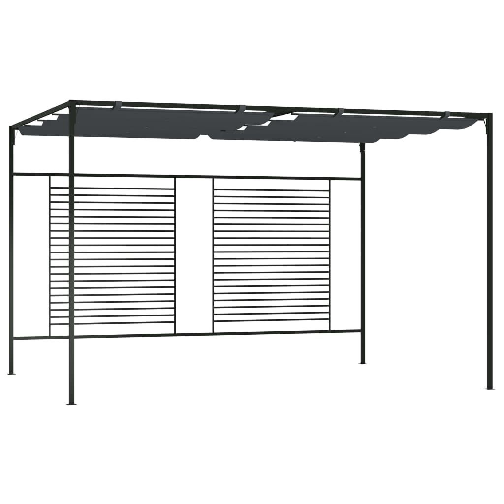 Vidaxl Gazebo With Retractable Roof 4x3x2.3 M Anthracite 180 G/m²