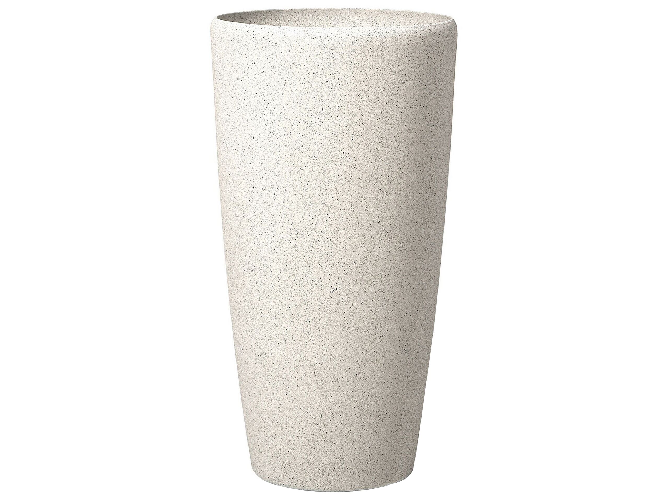 Plant Pot Beige Stone Tall Flower Planter 75 X Ø 39 Cm Modern Minimalistic