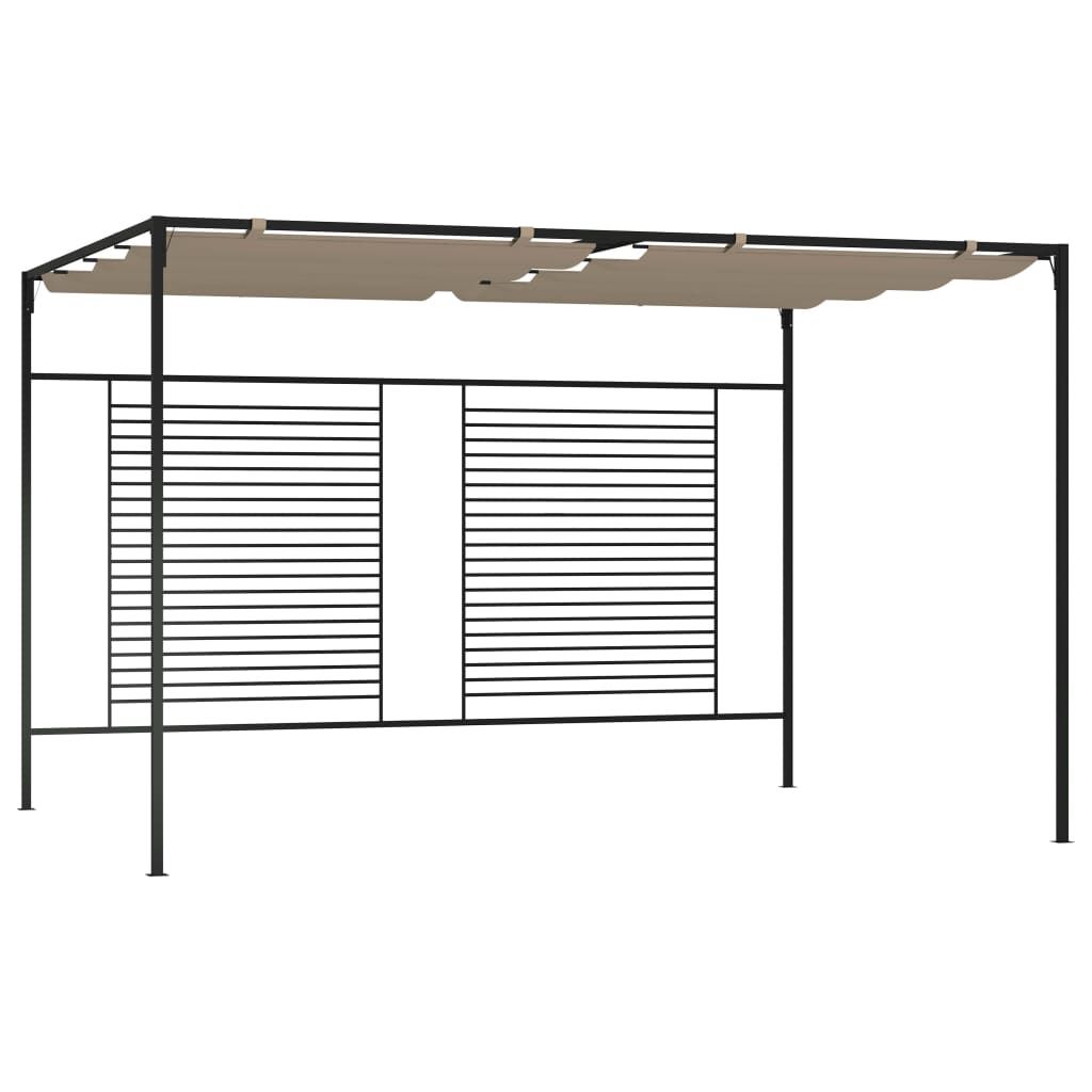 Vidaxl Gazebo With Retractable Roof 3x4x2.3 M Taupe 180 G/m²