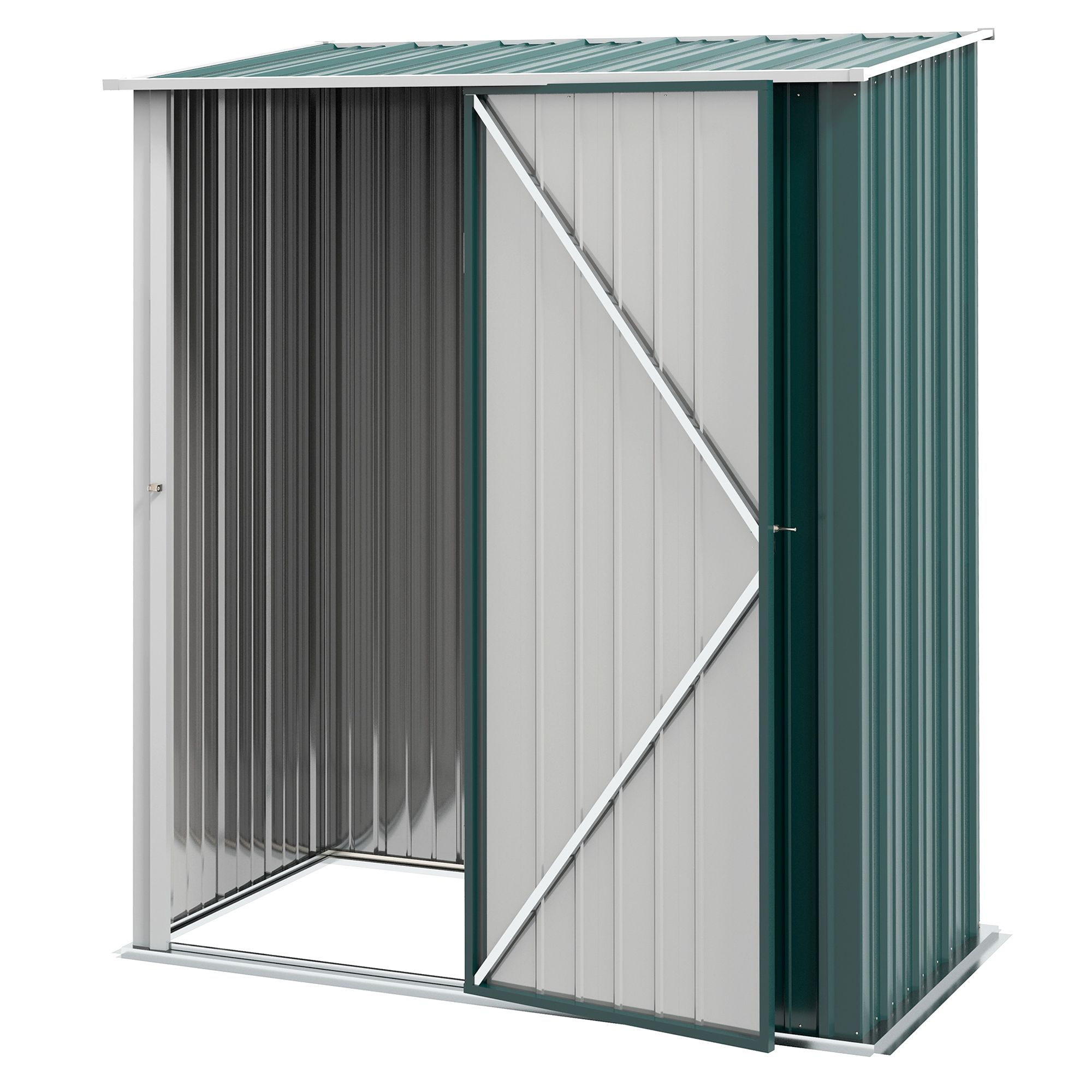 Outsunny Outdoor Storage Shed, Garden Metal Storage Shed W/ Single Door, 5.3ft X 3.1ft, Green