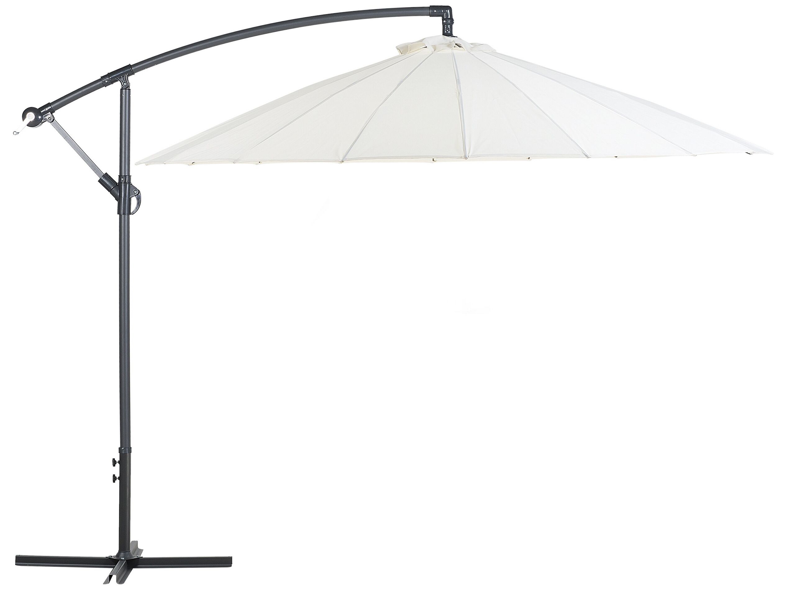 Cantilever Garden Parasol White Aluminium Frame Polyester Canopy 235 X 268 X 268 Cm Modern Design Outdoor Furniture