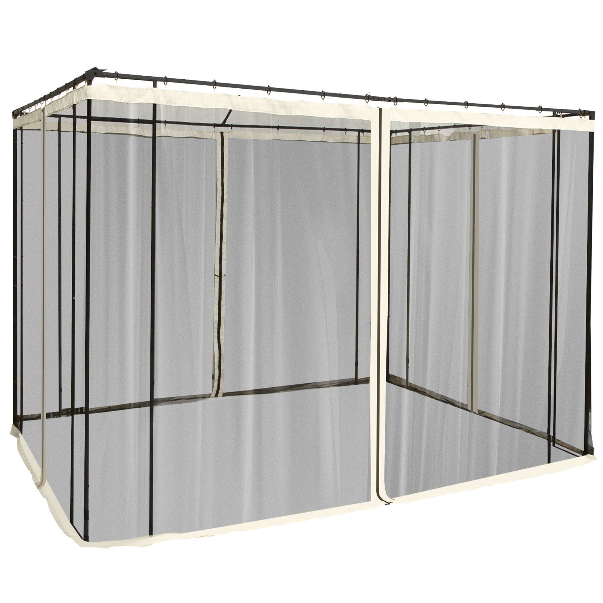 Outsunny Replacement Mesh Mosquito Netting Screen Walls For 10 X 10ft Patio Gazebo, 4-panel Sidewalls With Zippers (wall Only, Canopy Not Included)